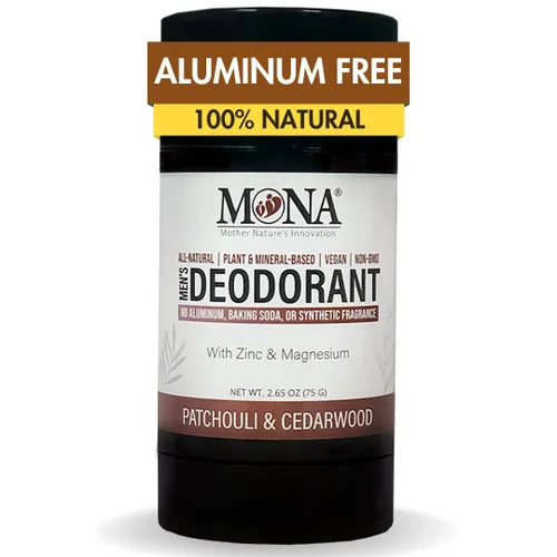 MONA Brands - Desodorante natural para hombres sin aluminio, hipoalergénico, desodorante de magnesio para pieles sensibles, absorbe el sudor, no