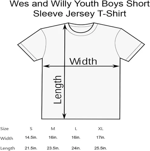 Miniatura 2 de Wes and Willy Camiseta de Manga Corta con Estampado de Jersey para Niños y Jóvenes Fanáticos del Deporte Universitario, Tallas 8-20 Vintage