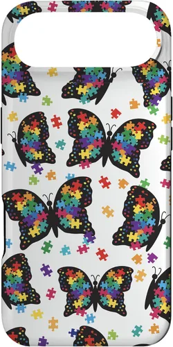 Miniatura 27 de Funda con patrón de rompecabezas de mariposa para iPhone 17