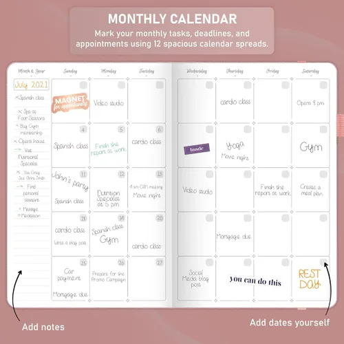 Miniatura 4 de GoGirl Planificador Semanal Horario – Planificador Horario de Trabajo y Vida con Franjas Horarias – Organizador de Agenda Vertical para Oro rosa