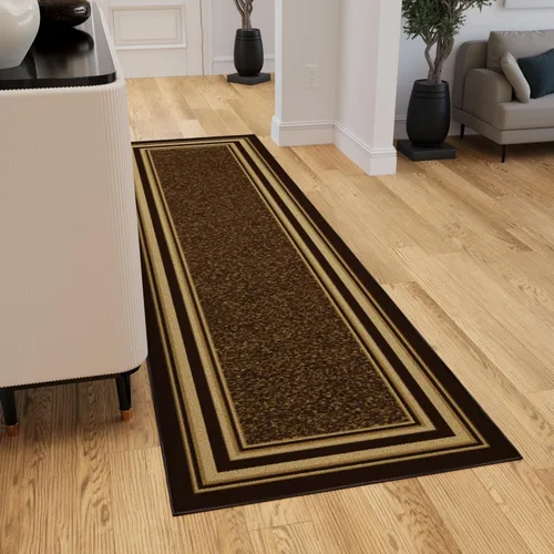 Miniatura 35 de Ottomanson Alfombra de pasillo de 1 pies 10 pulgadas x 6 pies, alfombra de cocina con parte trasera de goma antideslizante para área del fregadero