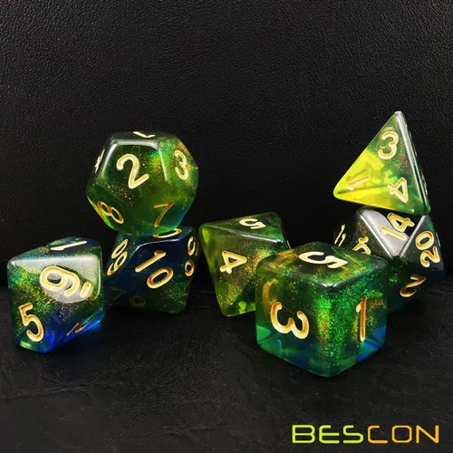 Miniatura 4 de Bescon - Juego de 7 dados poliédricos de piedra lunar