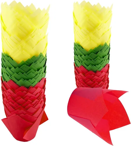 Miniatura 17 de 150 piezas de forros para magdalenas y cupcakes con tulipán, tazas de papel para hornear, envoltorios para cupcakes a prueba de grasa para Negro