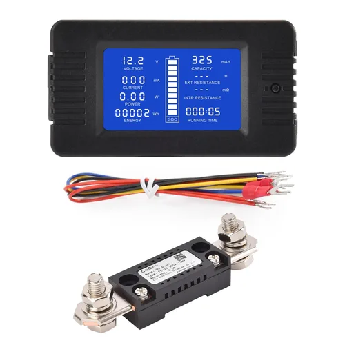Miniatura 10 de Medidor de monitor de batería multifunción DC con derivación, 0-200V, 0-100A, pantalla LCD, multímetro de corriente digital, voltímetro amperímetro