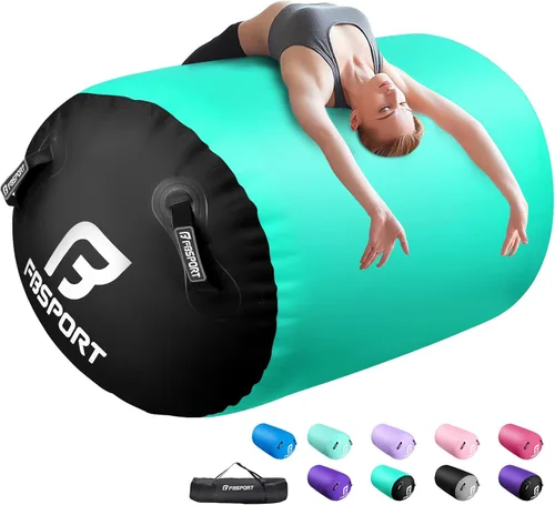Miniatura 17 de FBSPORT Air Roller Gymnastics Barrel, Inflatable Gymnastics Air Roller Inflatable Air Gymnastics Mat for Yoga Cheerleading Training Home Outdoor