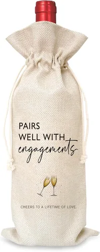 Miniatura 7 de Bolsa de vino Regalo de boda para señor y señora - Regalo de compromiso J14-Azul