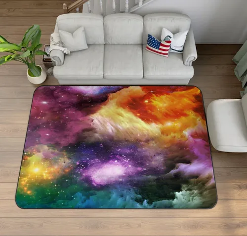 Miniatura 24 de Alfombra de ilusión óptica 3D azul y verde, patrón geométrico de remolino, para dormitorio, sala de estar, decoración de interiores, 63 x 47