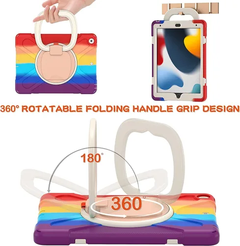 Miniatura 5 de Funda para iPad Air de 3ª generación – Funda resistente para niños con soporte giratorio, soporte para lápices y correa de transporte para iPad