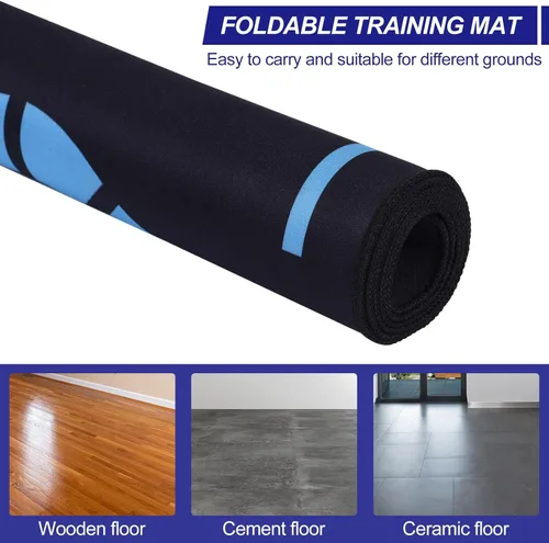 Miniatura 5 de Patikil Alfombra de Entrenamiento de Baloncesto - Almohadilla de Goma Antideslizante con Recordatorio de Puntada y Control de Balón para Mejor