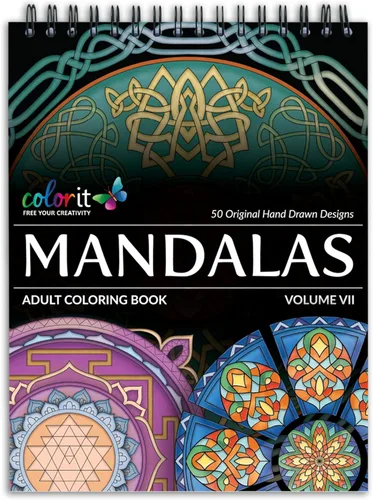 Miniatura 9 de Libro Para Colorear Mandala Para Adultos Con Papel Grueso De Calidad Artística, Tapas Duras Y Encuadernación En Espiral De ColorIt