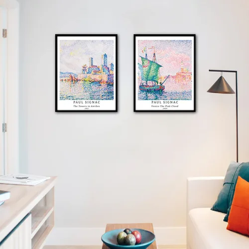 Miniatura 5 de Berkin Arts Juego de 4 impresiones artísticas sin marco, arte giclée, arte de paisaje de 8 x 10 pulgadas, decoración universitaria, puesta de sol