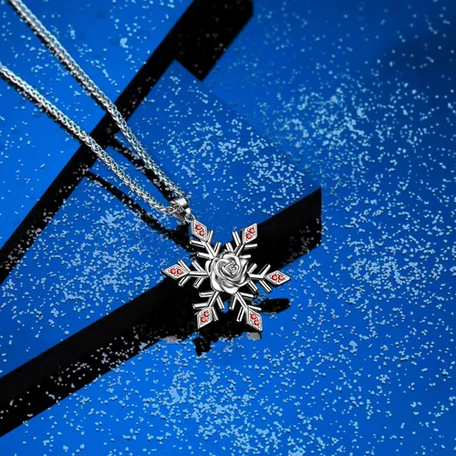 Miniatura 6 de beautlace Collares con forma de árboles de Navidad, colgante de muñeco de nieve de Papá Noel, collar de flor de rosa, joyería de Navidad para mujeres