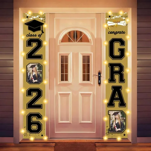 Miniatura 29 de Decoraciones personalizadas para fiestas de graduación 2026 – Cartel de felicitación de graduación grande – Cartel de fondo de graduación