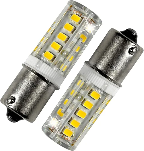 HQRP Paquete de 2 bombillas LED BA15S para faros delanteros de 3 W, 12-24 V, compatibles con John Deere AD2062R y Scotts Tractor Headlamp, para X324