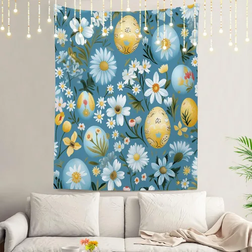 Miniatura 34 de Shrahala Tapiz de pared con paisaje de lago de otoño, bosque amarillo, para colgar en la pared, tapiz grande, decoración de fibra de poliéster