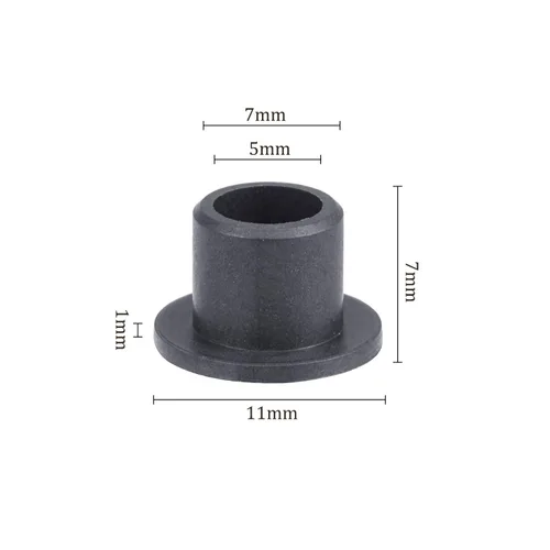 Miniatura 3 de Rodamiento de manga con brida de 4 piezas - [0.197 in x 0.276 in x 0.276 in] Buje sin aceite POM para uso en máquinas de equipos Negro