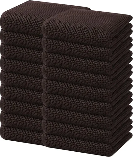 Miniatura 284 de Homaxy Paños de cocina de 100% algodón con tejido de gofre, ultra suaves, absorbentes, de secado rápido, 12 x 12 pulgadas, paquete de 6, amarillo