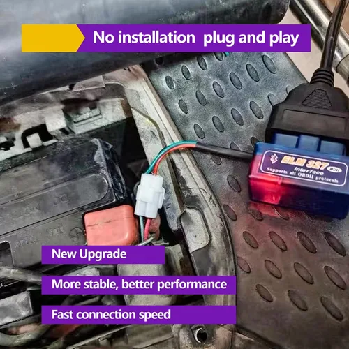 Miniatura 4 de Mini ELM327 OBDII Escáner de diagnóstico automotriz para coche, herramienta profesional de detección de fallas Bluetooth para coche y lector