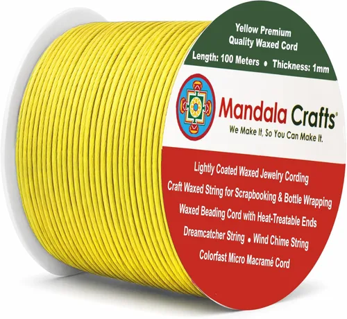 Miniatura 94 de Cuerda Mandala Crafts 0.03 pulgadas 109 yardas para hacer joyería, artesanía, macramé, cuerda de algodón encerado Negro
