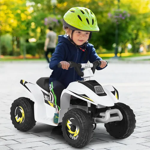 Miniatura 2 de DORTALA ATV para niños, auto motorizado de juguete alimentado por batería de 6 V, ruedas antideslizantes, Quad eléctrico de 4 ruedas para niños de 3