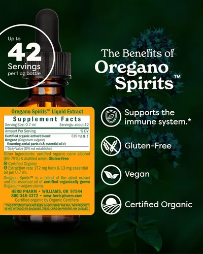 Miniatura 2 de Herb Pharm Extracto de orégano y mezcla de aceites esenciales para apoyo inmunológico, 1 onza