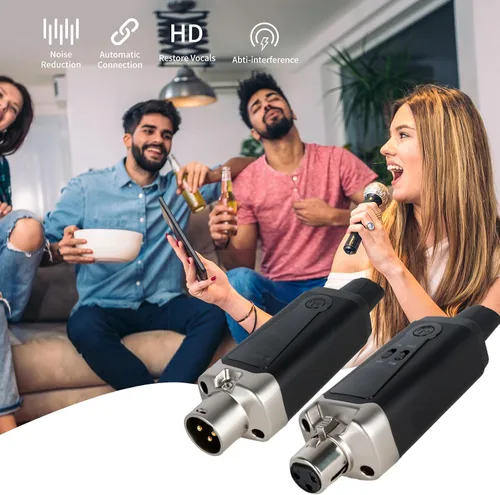 Miniatura 4 de Transmisor y Receptor de Micrófono Inalámbrico XLR, Sistema de Micrófono Inalámbrico UHF, Adaptador de Micrófono XLR de 16 Canales para Micrófono