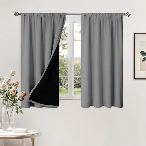 Miniatura 117 de BGment - Cortinas opacas para sala de estar de 63 pulgadas de largo, juego de 2 paneles, cortinas para oscurecer toda la habitación, cortinas