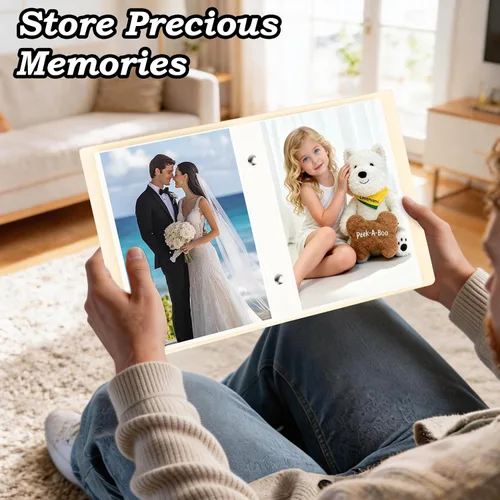 Miniatura 2 de Aevdor Paquete de 2 álbumes de fotos pequeños de 4 x 6 pulgadas, cubierta de cuero, cada paquete tiene capacidad para 52 imágenes verticales, álbum