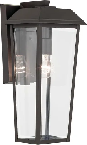 Miniatura 8 de Kichler Mathus 59118BKT - Lámpara de pared tradicional para exteriores, con textura negra, de lujo, con vidrio transparente, para paredes