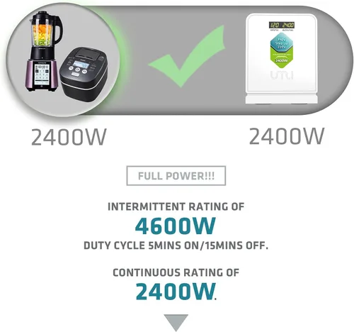Miniatura 8 de UMI Convertidor de voltaje elevador de 2400W, transformador de potencia resistente para dispositivos de gran capacidad, electrodoméstico europeo
