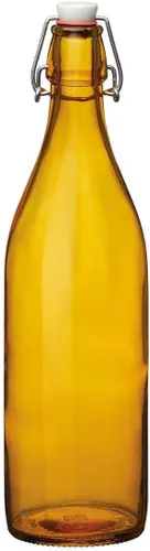 Miniatura 4 de Bormioli Rocco Giara Botella de bebida con tapa de abrazadera, 33.75 onzas, recipiente de vidrio a prueba de fugas para jugos y aderezos caseros