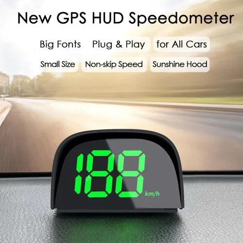 Miniatura 3 de Shkalacar Velocímetro GPS digital para coche, HUD, pantalla con velocidad, mph/kmh, USB Plug and Play para todos los coches Blanco