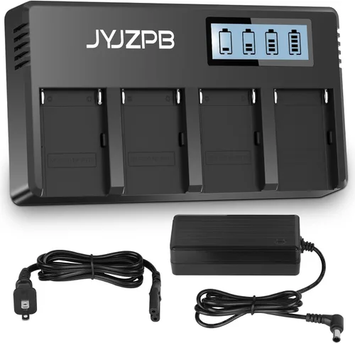 JYJZPB Cargador rápido NPF de 4 canales para cargador de batería Sony NP-F970, NP-F550, NP-F570, NP-F750, NP-F770, NP-F930, NP-F950, NP-F960 Batería