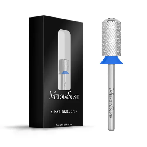 Miniatura 20 de MelodySusie Brocas de uñas de seguridad, brocas de carburo de 2,38 mm de barril grande y parte superior redonda y suave, adecuadas para manicura