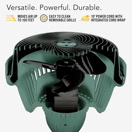 Miniatura 3 de Vornado 293 - Ventilador circulador de aire grande de alta resistencia Verde