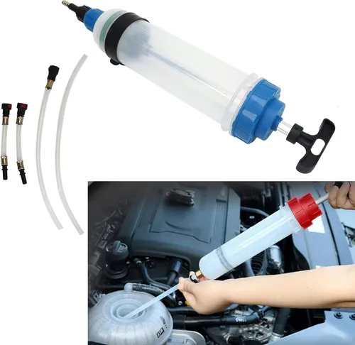 Miniatura 5 de Extractor de líquidos automotriz, bomba extractora manual de fluidos de 1.5L, jeringa de cambio de aceite con manguera, bomba de llenado