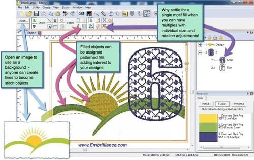 Miniatura 4 de Embrilliance StitchArtist Nivel 1, software de bordado digitalizado para Mac y PC
