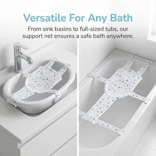 Miniatura 6 de Red de soporte para asiento de baño de bebé de alta calidad, silla de baño antideslizante ajustable para recién nacidos de 0 a 12 meses, asiento