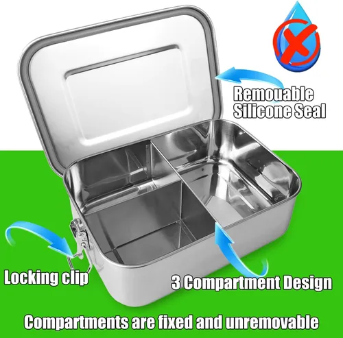 Miniatura 4 de UPTRUST Contenedor Bento de acero inoxidable a prueba de fugas para el almuerzo, lonchera Bento de 40 onzas para niños o adultos, caja de embalaje