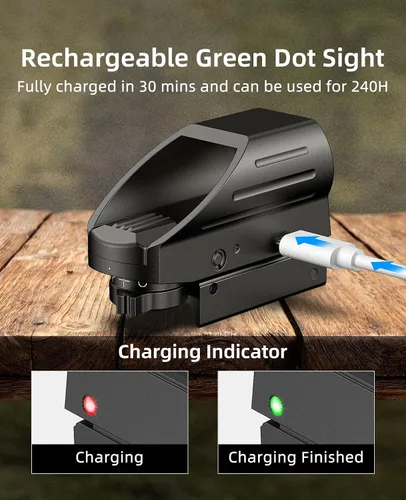 Miniatura 4 de EZshoot Rechargeable Red/Green Dot Reflex Sight, Red Dot Optic Scope, Multiple Reticle Paintball Sight with 20mm Picatinny Rail Mount, Absolute