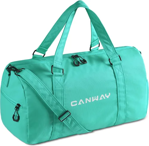 CANWAY Bolsa de gimnasio para hombres y mujeres, bolsa de lona de gimnasio de 40 litros con compartimento para zapatos y bolsillo húmedo, bolsa de