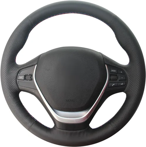 Miniatura 4 de MEWANT Envoltura de volante de ante negro cosida a mano para BMW 2Series F22 F23 F30 F34 F32 F33 F36 Cubierta de volante DIY