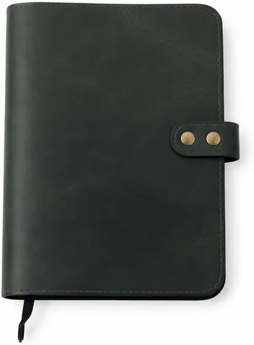 Miniatura 12 de Funda de cuero rústico para cuaderno de esteno en espiral de 6 x 9 pulgadas, cubierta Cahier recargable hecha a mano, organizador de cuero