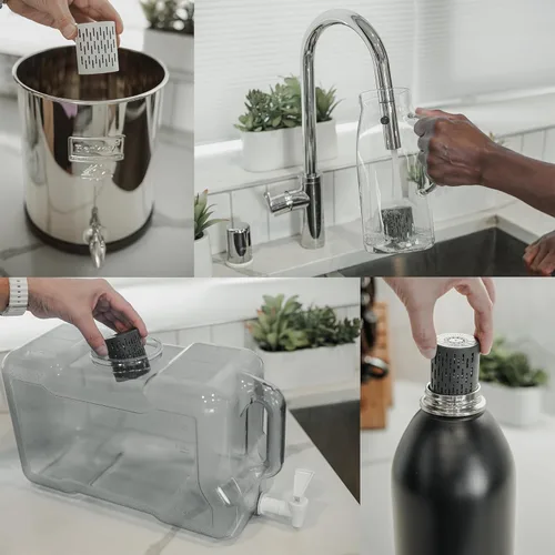 Miniatura 2 de GOFILTR Infusor de agua alcalina de magnesio jumbo - pH 9.5 + Electrolitos para cualquier botella/jarra grande de agua, 300 galones / 3 meses