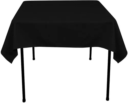 TRLYC costura lentejuelas tela sirena plegable lentejuelas caminos para mesa -12 por 60 pulgadas, Poliéster, Negro (Polyester Black), 72x72-pulgadas