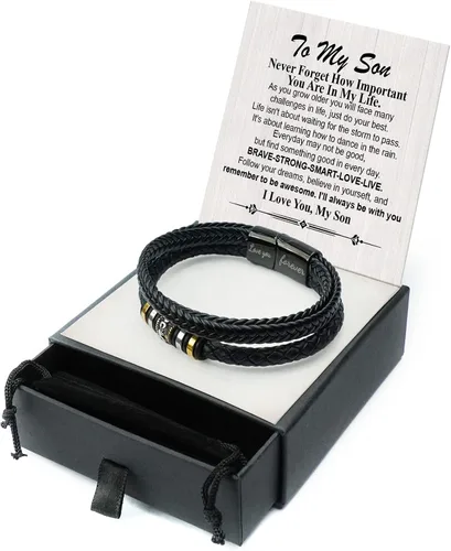 Miniatura 4 de To My Son Pulsera de mamá - Regalo del día del padre para mi hijo de mamá pulsera para adolescentes pulsera de regalo de papá pulsera para hombres