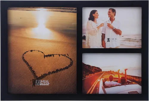 Miniatura 10 de Marco de fotos de collage de 2 aperturas de 4 x 6 pulgadas con vidrio inastillable y madera negra de 4 x 6 pulgadas, 2 marcos de fotos para fotos