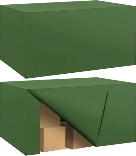 Miniatura 69 de Paquete de 2 manteles ajustados para mesa rectangular de 4 pies, 48 x 24 pulgadas, cubiertas de mesa verde manzana, tela de poliéster resistente al