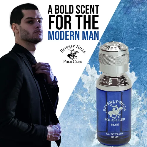 Miniatura 3 de Beverly Hills Polo Club Blue for Men Eau de Toilette - Aroma acuático fresco, fragancia de larga duración, 1.7 onzas líquidas