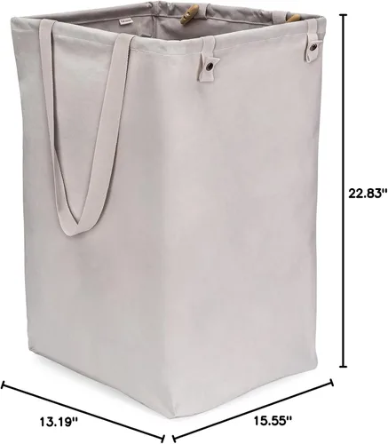 Miniatura 11 de Full Circle Loads of Fun Canasto Plegable - Cesta de Lavandería para Ropa Sucia y Toallas - Bolsa de Lavandería de Algodón Orgánico Alta y Vertical